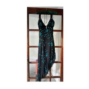 Stunning Y2K Cache Beaded Asymmetrical Halter Dress - Perfect for Formal